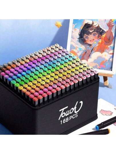 6/12/24/36/48/60/80/120 Cores Caneta Marcadora canetinhas coloridas Kit Com Ponta Dupla/marcador touch/caneta marker