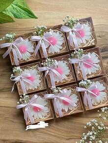 1支装清新雏菊香氛蜡烛，网状蝴蝶结礼盒，多种款式可选，时尚家居装饰，营造氛围 - 彩色 - 查看 7