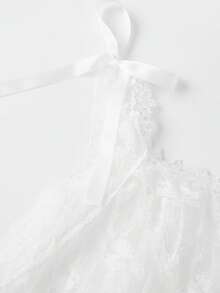 Womens Sheer Lace Tank Tops  Sleeveless Scoop Neck Solid Color Tops Loose Fit Shirts - White - View 4