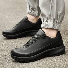Men's Leather Shoes Sports Leather Shoes Spring And Autumn Low Top Layer Cowhide Surface Outdoor Hiking Casual Shoes Black - Standard Leather Shoe Size - View 4