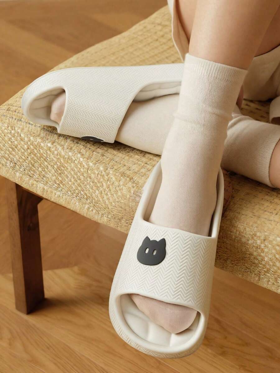 2022新款男士软底静音浴室防滑防臭拖鞋 - 白色 - 查看 1