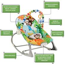 Cadeirinha Smile para bebê Descanso com Ruído Branco acalma neném - Zoológico - Verde - Visão 3