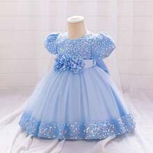 Pink Kids Clothes 2116 Big Bow 3D Flower Girls Frock Tulle Sequins Ball Gown Pageant Children Elegant Princess Prom Host Formal Evening Party Cocktail Dress 0-4Y - 綠色 - 查看 7