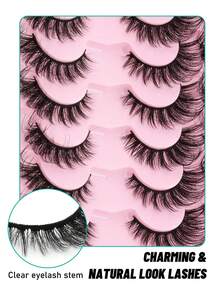 14对装 恶魔款浓密卷翘假睫毛，D型卷翘，柔软蓬松，适合新手，非常适合日常约会、派对和外出。 - 羽毛款 - 查看 4