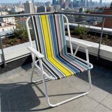 Portable Folding Beach Chair / Outdoor Beach Holiday Leisure Chair / Home Balcony Sunbathing Chair / Camping Picnic Backrest Chair (Random Color) - Multicolor - View 6