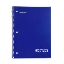 Spiral Notebooks - 1 Subject, Poly Cover, 70 Sheets, WIDE Ruled, 8in X 10in, Bulk Pack, Primary Color Waterproof Covers, Set Of 6 - For Schoolsss, Office, Business, Professional (04658) - PolyCover-wideRuled - View 6