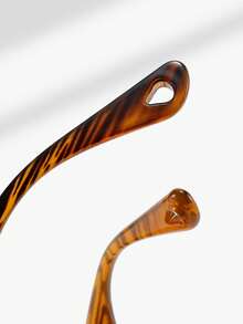 1pc Wood Grain Frame Women's Fashion Eyeglasses - Wood Grain Frame - View 3