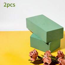 二合一花泥砖，绿色花泥块，适用于鲜花和人造花，适合种植和DIY手工制作，非常适合婚礼餐桌中心装饰和派对布置，边角略微凹陷，介意者请勿购买。 - 大號長方形 - 查看 18