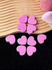 3件套红色和粉色节日美甲锉抛光块卸甲海绵美甲护理工具套装，情人节和新年美甲套装，带心形图案 - 彩色 - 查看 9