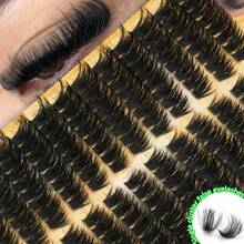 13 racimos de pestañas postizas esponjosas, pestañas gruesas, pestañas postizas DIY, pestañas alargadoras extra densas, pestañas postizas individuales rizadas, pestañas extra voluminosas, adecuadas para diversas ocasiones como bodas, fiestas, amigables para DIY - CC - Ver 6