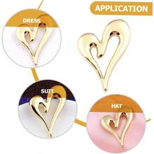 Broche de amor broche de traje de cumpleaos mujer Cupido alfileres decorativos broche de corazn pin de solapa para mujer temperamento accesorios pasador de cuello - 5,7 x 4,3 cm x 4 piezas + dorado x 4 piezas - Ver 6