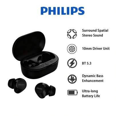  Philips (PHILIPS) TAT1209 Auriculares inalámbricos Bluetooth con forma de frijol