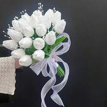 Artificial Bridal Bouquet, Real Touch Calla Lily Bride Bouquets Wedding Flowers Bouquets For Bride Bridesmaid Wedding Ceremony, Marriage White Flowers Arrangements, Wedding Supplies - Multicolor - View 3