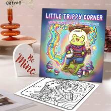 GDTME 1 Livro de Colorir para Adultos com Aventuras Fantásticas de Animais, Inclui Histórias de Aventuras Fofas e Interessantes, Colorir Relaxante, 24 Páginas Grossas, Ideal como Material Escolar, Material de Escritório, Presente de Dia dos Namorados e Páscoa. - Multicolorido - Ver 5