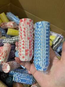 100个/200个/300个/500个/600个/1000个装迷你纸杯蛋糕衬垫,0.98英寸迷你烘焙杯,展开尺寸6厘米,非常适合派对和日常使用,厨房必备工具,派对烘焙必需品 - 彩色 - 查看 7