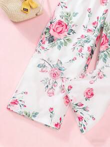 Bộ áo liền quần in hoa cho bé gái, thời trang mùa hè. - Nhiều màu - Xem 3