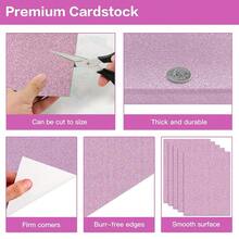 30 Sheets Pink Glitter Cardstock 8.5 X 11 Inches, Heavyweight 230gsm Premium Sparkling Card Stock Paper For Card MaFKing DIY Craft Party Decoration Schoolsss Student Supplies (Pink) - Pink - 查看 4