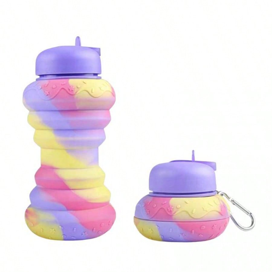 Botella de Agua Plegable de Silicona Portátil - Color Violeta