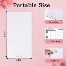 Travelers Notebook Inserts,Meal Plan Refills,Standard Regular TN Journal,30 Sheets,8.25\ X 4.25\,Travelers Notebook Refills For Journals,Dis,Planners - 補充餐計劃 - 查看 3