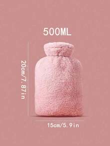 1pc Hot Water Bottle Filled With Water, With Faux Rabbit Fur Cover, For Girls Hot Compress, Warm Belly, Hot Water Bag, Small Size, Portable Water Filling, Hand Warmer, Hot Water Filling (Due To Different Batches, The Lines And Colors May Vary Slightly. We Apologize For Any Inconvenience This May Cause.)