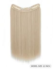 Tóc nối bằng dây thép trong suốt 22 inch, vòng cài tóc trong suốt, có thể điều chỉnh kích thước, kẹp an toàn có thể tháo rời, tóc nối thẳng trong suốt dành cho nữ. - Nhiều màu - Xem 5