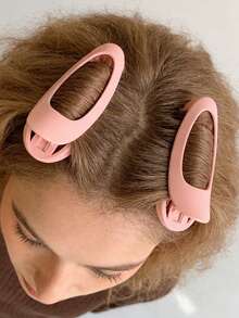 1pc Pink Volumizing Crown Top Clip, Hair Root Bouffant Clip, Hair Bangs Clip, Hair Accessory - Pink - View 3