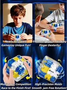 3D Rotating 3x3 Magic Cube Bead Maze | Must-Have Christmas Gift Kids Brain-Boosting Educational Puzzle Toy - Màu xanh lam - Xem 7