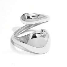 2pcs/1pc Vintage Chunky Women's Open Gold Stainless Steel Ring, Stackable Women's Jewelry, Suitable For Everyday Vacation Wear - Multicolor - View 5