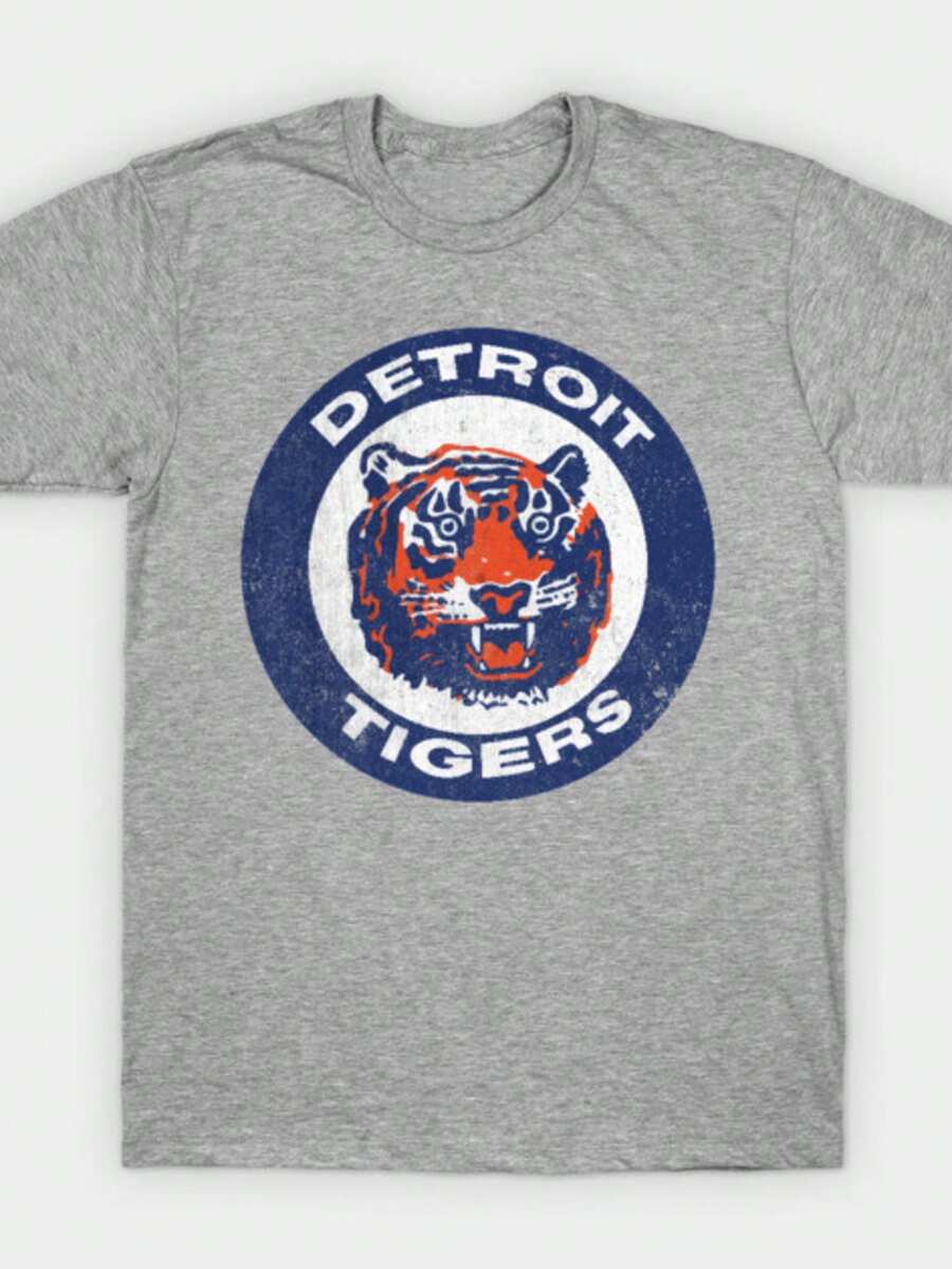 Detroit Tigers T-Shirt Tops For Women Shirt Y2k - Xám - Xem 1