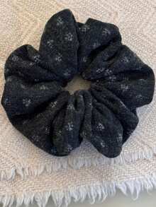 1 Set de Scrunchies de tela suave para mujer (gris oscuro, marrón, beige), lazos de pelo con estampado floral pequeño, accesorios de pelo casuales para peinados de cola de caballo y moño, accesorios de cabeza de otoño/invierno, bandas elásticas para el cabello, gomas para el cabello, cuerda para el cabello - Multicolor - Ver 10