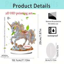 1/4件亚克力精美小马装饰摆件，钻石和硬币设计，适用于家居、农舍、客厅、卧室、办公桌，也是节日送礼佳品，2D - 多色 - 查看 13