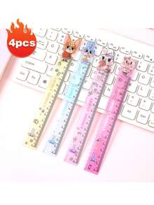 6pcs/Set Cute Cartoon Animal Rulers, 15cm Wavy Line Special Rulers, Elementary Student Children's Gift Prize Rulers, Attractive Multifunctional 15cm Wavy Line Rulers, Student Stationery Small Gift Prize