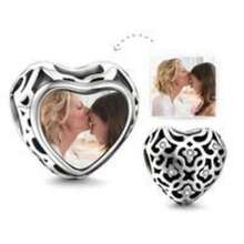 1件心形刻字照片吊坠项链，可定制照片，个性化女士项链吊坠，银色，生日、周年纪念日、圣诞节、情人节、新年及其他节日的绝佳礼物