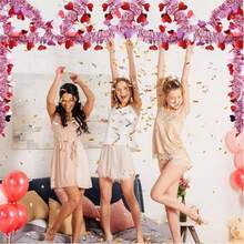 Valentine's Day Red White Pink Heart Fringe Streamers Foil Tinsel Ribbons For Wedding Bedroom Party Venue Atmosphere Decoration Bridal Shower Engagement Birthday Celebration Romantic Home Festive Decor Supplies - 紅色 - 查看 5