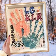 1 Set DIY Handprint/Footprint Photo Frame, Couples Keepsake, Kids Craft, Valentine's Day Gift, Home Decor, Desktop Decoration, DIY Present, Ideal Gift