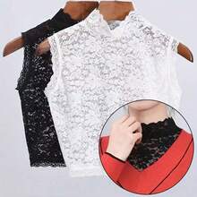 New Lace Collar Decor Pullover Vest For Women, Stretchy Plus Size Undershirt For Autumn/Winter - Multicolor - View 2