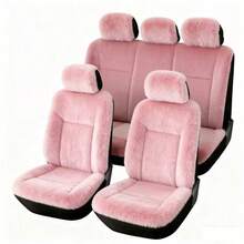 9pcs 5-Seater, 2pcs Front Single Seat, Full Set Of Plush Car Seat Covers | Women's Pink Winter Plush Seat Covers, Universal Size, Knitted Fabric, Machine Washable. Best Gifts For Friends, Graduation Gifts, Back-To-School Gifts, Christmas Decorations, Valentine's Day Gifts, Gifts For Mom And Dad, Halloween, Thanksgiving, Personalized Gifts, Birthday Gifts, New Year Gifts. - 座椅套 - 查看 14