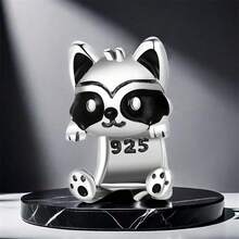 Cute Panda Animal 925 Sterling Silver Charms For Bracelets And Necklace Dangle Pendants Butterfly Elephant Dog Bead Jewelry Present For Women Family Friends - 浣熊護身符 - 查看 4