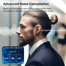 TOZO ColorPods Wireless Earbuds With Touch Screen Active Noise Cancelling Ear Buds Dual Mic ENC Clear Call Deep Bass In Ear Bluetooth 5.3 Headphone Long Playtime IPX6 Waterproof 32 EQs Via APP.Best Christmas And Halloween Gifts For Family/Friends/Couples - 黑色 - 查看 4