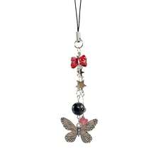 1-4PCS Cute Phone Charms Aesthetic Y2K Cell Phone Charms Strap Strawberry Butterfly Star PhoneCharm Y2K Accessories For Bag Keychain  Camera Pendants Decor - 1 mặt dây chuyền hình bướm - Xem 1