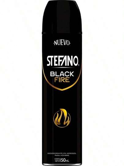 EstiloTendenciaStefano Desodorante Black Fire En Aerosol Para Hombre 150 Ml.ProteccióN Contra El Mal Olor Que Dura Todo El DíA Con Una Fragancia Fresca Y Duradera, Con Notas Frescas Y CíTricasCalidad PremiumVersióN Mejorada