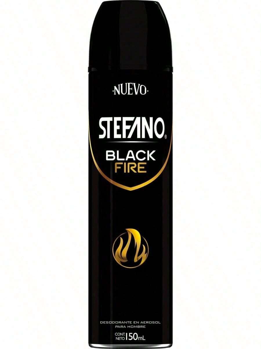 EstiloTendenciaStefano Desodorante Black Fire En Aerosol Para Hombre 150 Ml.ProteccióN Contra El Mal Olor Que Dura Todo El DíA Con Una Fragancia Fresca Y Duradera, Con Notas Frescas Y CíTricasCalidad PremiumVersióN Mejorada - 1 - Ver 1