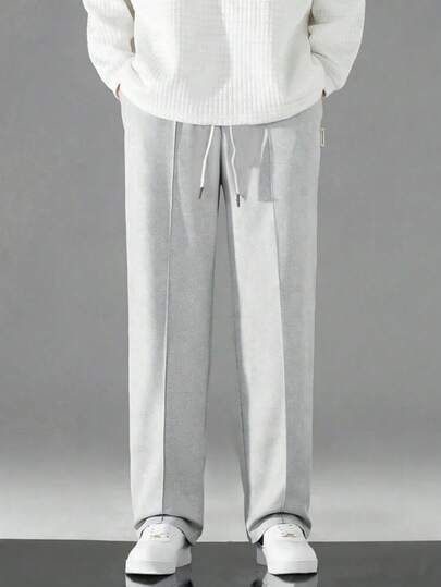 男士户外运动裤，休闲直筒裤，抽绳松紧腰带，适合春夏户外活动、跑步、健身、聚会等场合