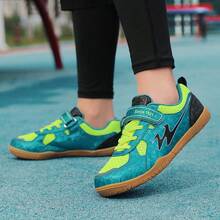 Students' Badminton Shoes, Non-Slip & Durable, Professional Training & Competition Sports Shoes, Non-Slip Outsole, Hook And Loop Closure - Dark Green - View 2