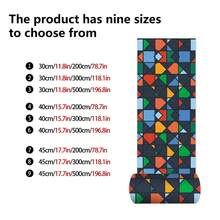 1卷彩色几何图案墙贴纸，尺寸为11.8/15.7/17.7英寸 x 6.5/9.8/16.4英尺，可移除墙贴，深色背景壁画家居装饰墙面艺术翻新贴纸，即撕即贴墙板，壁纸装饰春季家居焕新元素Rama装饰贴纸生日毕业礼物 - 彩色 - 查看 4