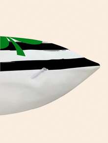 Fețe de pernă cu tematică de Ziua Sfântului Patrick, set de 2 bucăți, bază cu dungi alb-negru, imprimeu cu trifoi verde, față de pernă decorativă ultra moale de 45x45 cm pentru canapea, dormitor, zonă de relaxare - fără inserție - Alb-negru - Vizualizare 7