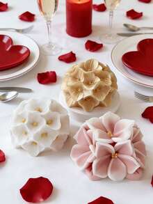 1pc 3D Hydrangea Flower Ball Silicone Mold - Heat-Resistant Easy Demold For Candle/Soap/Resin Valentine's Day/Wedding Souvenir Women's DIY Gift - White - View 3