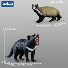 北美森林动物模型拼图玩具，蛋糕装饰 - 逼真的丛林动物套装，圣诞节和生日礼物，适合儿童和幼儿，包括大象、骆驼、长颈鹿、老虎、狮子、熊猫、熊、鹿、河马、犀牛、浣熊、猞猁、狼、鹰、海狸、兔子、秃鹫等。 - 彩色 - 查看 68