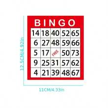 Zestaw 50 kart do gry w bingo, w tym wstępnie zadrukowane kule bingo z numerami i puste pola – lista połączeń w różnych kolorach, wykonane z trwałych kartek papierowych, odpowiednie na imprezy bingo, zajęcia w klasie, rodzinne wieczory gier, urodziny i święta - Wielokolorowe - Zobacz 5