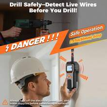 POROMETISTO-DSF01 六合一墙体扫描仪/墙体龙骨探测器，可精确定位孔洞/带电交流电缆/金属/木质龙骨，多功能木材/铁质/有色金属探测工具 - 灰色 - 查看 5